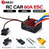 2026 New 60A Brushed 2-3S Waterproof ESC, Electronic Speed Controller with Power Witch, WP 1060 RC ESC for 1/10 Scale RC Crawler Car, Boats, Truck (XT60 Plug) view 3