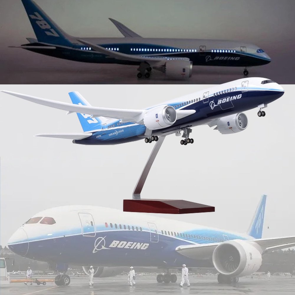 Airplane Model 18.5 Inch 1: 130 Scale Models Jet Airplane B787 Plane Diecast Collectibles Resin Aircraft Model for Collection Or Gift(Upgraded)
