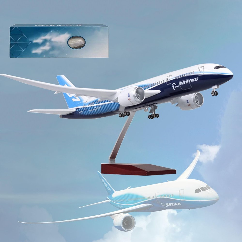 Airplane Model 18.5 Inch 1: 130 Scale Models Jet Airplane B787 Plane Diecast Collectibles Resin Aircraft Model for Collection Or Gift(Ordinary)