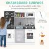 Costzon Kids Kitchen Playset, Large Wooden Chef Cooking Toy Set w/Real Sounds & Lights, Microwave, Blackboard, Oven, Ice Maker, Dishwasher, Play Phone, Utensils, Play Kitchen for Kids Ages 3+ (White) view 4