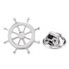 Ship Steering Wheel Collar Lapel Badge Marine Charms Brass 0.75x0.75 Inch view 2
