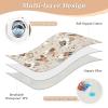 Beige Playful Birds Extra Large Resuable Toddler Mattress Pads Water Resistant Sheet Cover Underpads Portable Bed Liners for Toddler Kids , 52" L x 34" W view 3
