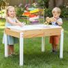 Woodtoe Sand and Water Table for Toddlers, Wooden Sensory Play Activity Table with Dinosaur Puzzle, 2 Collapsible Bins, Acrylic Board & Water Track Toys, Montessori Kids Tables Learning Toy for Age 3+ view 1
