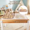 Woodtoe Sand and Water Table for Toddlers, Wooden Sensory Play Activity Table with Dinosaur Puzzle, 2 Collapsible Bins, Acrylic Board & Water Track Toys, Montessori Kids Tables Learning Toy for Age 3+ view 4