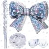 Arrowbash Disco Shiny Bow Piata Set 15 Inch Glossy Sparkling Bow Piata with Bat Blindfold and Confetti for Birthday Wedding Decorations Holiday Disco Party Supplies view 1