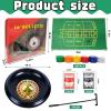 IIDEA 10 Inch Professional Roulette Wheel Set Gambling Wheel with 120 Chips,2 Decks of Cards,Reversible Game Table Mat, Rake and Balls,Casino Games Suitable for Roulette and Texas Hold'em view 2