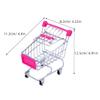 Angoily Mini Shopping Cart Shaped Storage Basket Desktop Organizer, Rosy Plastic Metal for Kids, Cute Cart for Home And Office 4. 92 X 4. 40 X 3. 22 Inch view 2