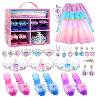 Tinkkorz Princess Dress Up Toys and Jewelry Boutique, Girls Role Play Gift Set, Kids Toys for 3-6 Years Girl, Birthday Party Favors, Pretend Play Gifts for Little Girls Aged
