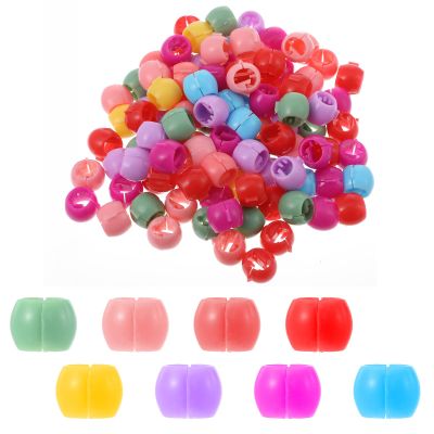 Classicseali 100PCS Hair Beads for Girls,Plastic Round Clip on Beads,Rainbow Mini Kids Hair Bead, Lightweight and Portable, Suitable for Children Girls and Women Accessories, Colorful