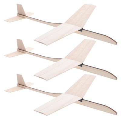 Abaodam 3pcs 3D Wooden Airplane: School Crafts Unfinished Wood Glider Plane Model for Kids Adults Toddler Christmas Halloween Party Supplies