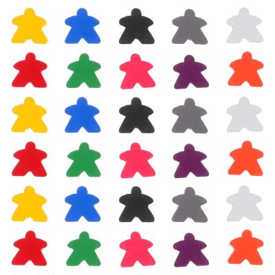 Abaodam 100pcs Wooden Meeples: Game Pieces for Board Games - Chess Pieces of Missing Replacement - Multi-Color Wooden Tokens for Family Sorting Counting Classroom
