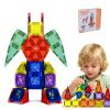 60PCS Mini Magnetic Tiles Building Blocks Set with Portable Iron Case, STEM Travel Toys for Kids Ages 3+, Educational Magnet Construction Puzzles for Boys and Girls,Toddler Puzzle Birthday Gift Toys view 1