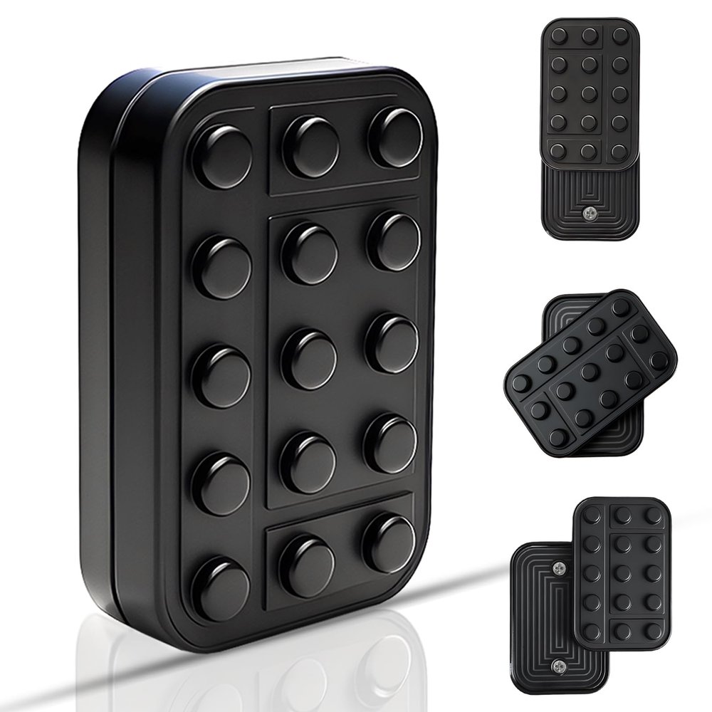 Alloy Black Fidget Slider-Block Style,Unrestricted Sliding,Enhanced Focus,Anxiety Relief,Compact Fidget Toy for Adult