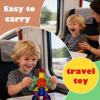42PCS Mini Magnetic Tiles Building Blocks Set with Portable Iron Case, STEM Travel Toys for Kids Ages 3+, Educational Magnet Construction Puzzles for Boys and Girls,Toddler Puzzle Birthday Gift Toys view 2