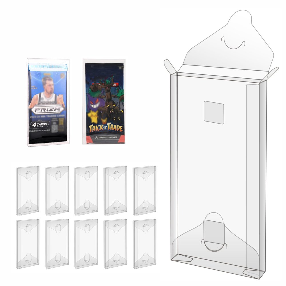 10 Pack Plastic Folding Protector Cases for Trading Card Booster Pack (Length: 12.4cm(4.9 in))