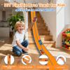 Flexible Race Track for Kids - 15Ft Flex Race Car Track| Rolls Up Portable DIY Racetrack Compatible with Hot Wheels & Diecast 1/64th Cars | Christmas Birthday Gifts for Boys Girls Ages 3+ (Orange) view 2
