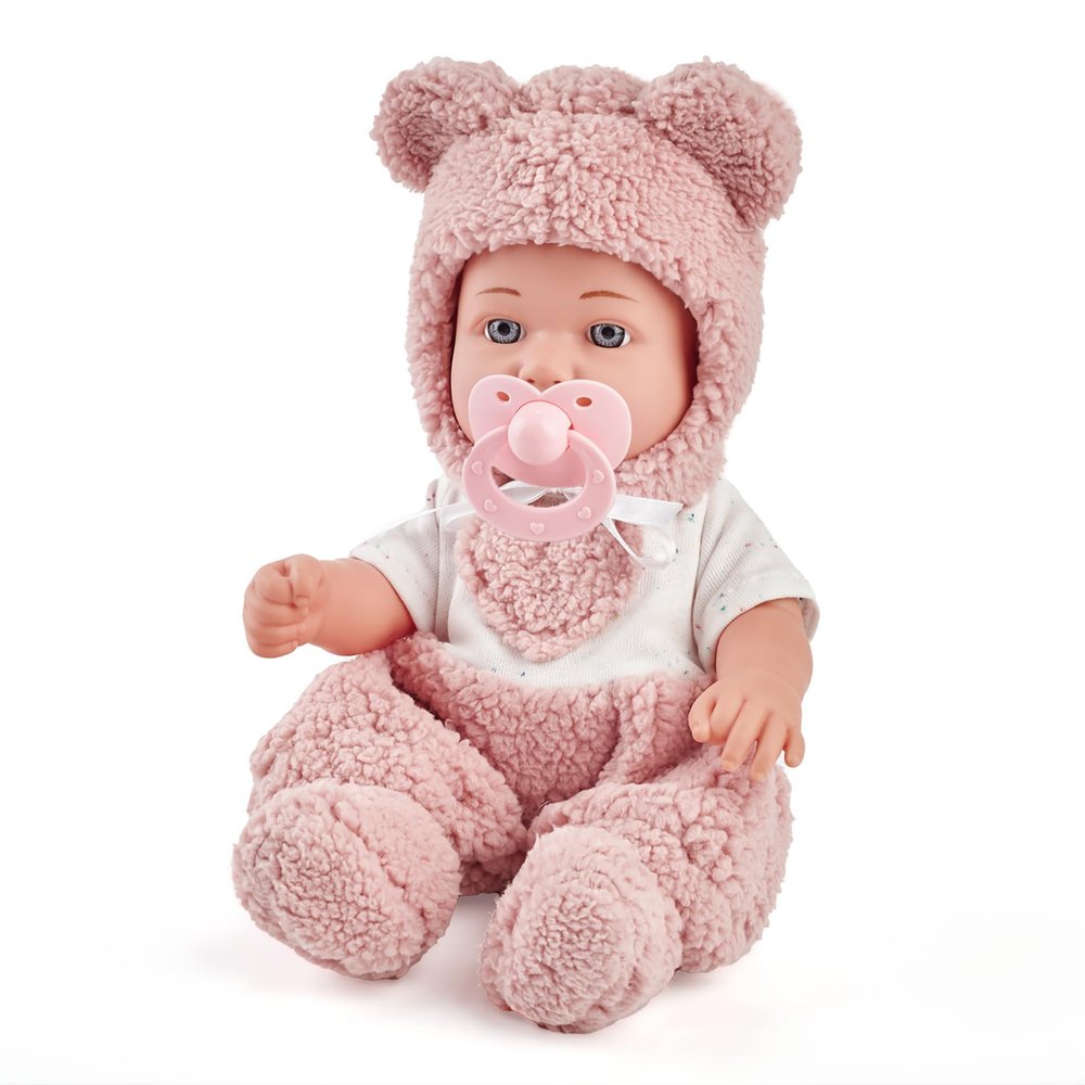 Enjoyin 12" Baby Doll with Accessories for Toddler Girls Ages 3+ | Includes Pink Outfit, Pacifier, Bottle & Soft Blanket | Interactive Role-Play Toy for Kids