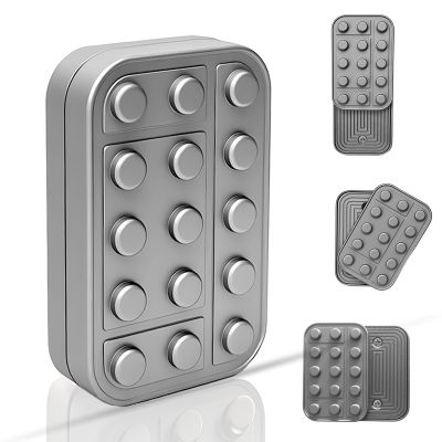 Alloy Silver Fidget Slider-Block Style,Unrestricted Sliding,Enhanced Focus,Anxiety Relief,Compact Fidget Toy for Adult