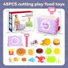 45PCS 3-in -1 Toddler Girl Toy Shopping Carts for Kids Pretend Play Food Toys - Cutting Fast Toy Food Set for Montessori Preschool Learning for Boys&Girls Ages 2 3 4 5 6+ Birthday Gifts view 4
