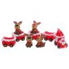 Abaodam 1 Set Christmas Train Set with Resin Reindeer Figurines Miniature Winter Snow Scene Decorations Holiday Table Ornaments for Xmas Party and Home Decor view 1