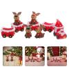 Abaodam 1 Set Christmas Train Set with Resin Reindeer Figurines Miniature Winter Snow Scene Decorations Holiday Table Ornaments for Xmas Party and Home Decor view 3