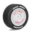 1/14 RC On-Road Drift Wheel Tires 2.36in OD Tamiya M-Chassis Tread Tyres w/Foam 12mm Hex Fit for Tamiya M08/05/06 MF-01X 1/14 Hyper 14303 14304 14210 (White) view 3