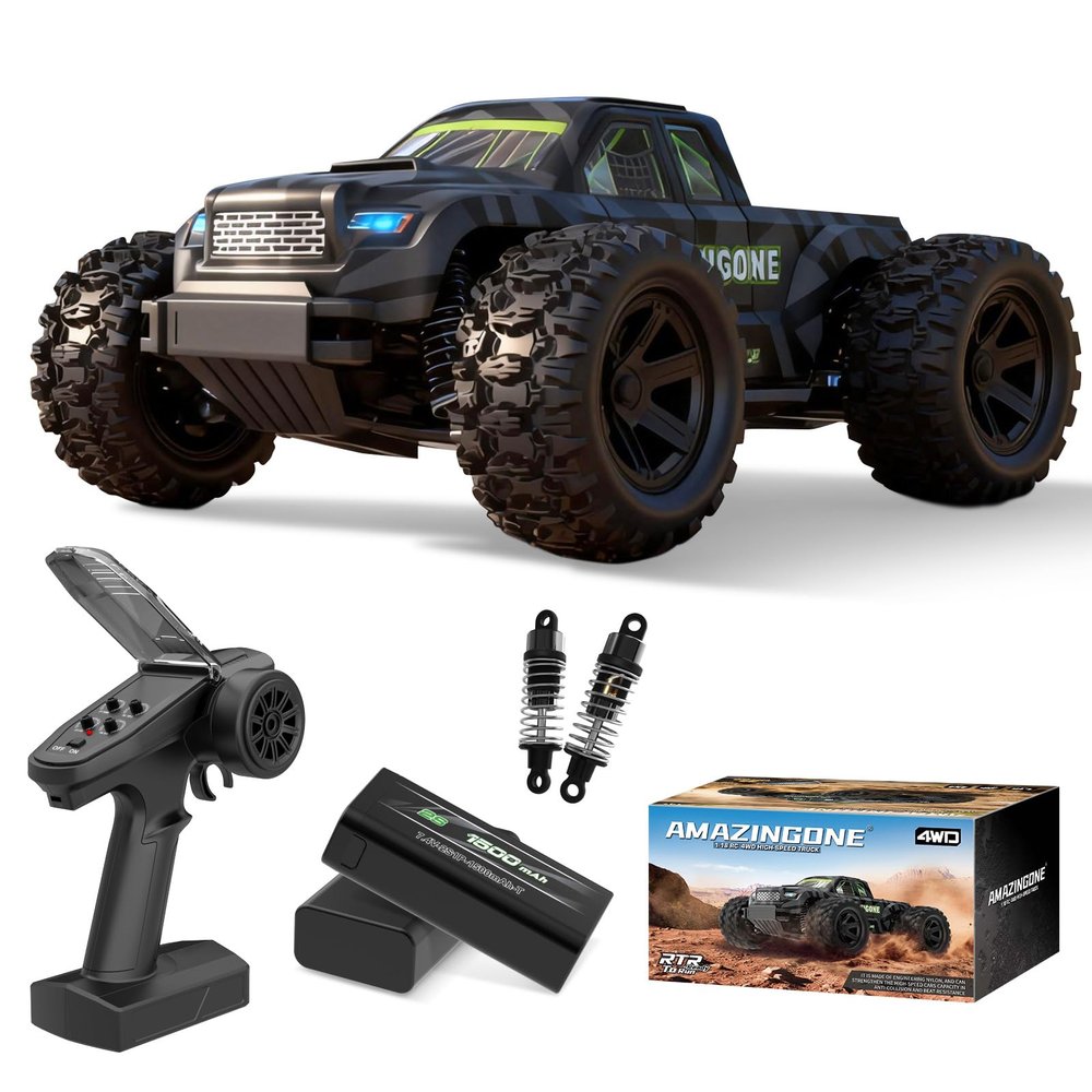 AMAZINGONE JT18W 1/18 Scale Fast RC Cars for Adults, High Speed 35KMH 4WD with 2.4 GHz,Hobby RC Trucks Monster Remote Control Truck Off Road,All Terrain RTR Remote Control Car with 2 Bettery