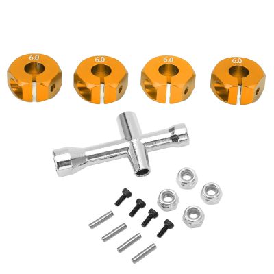 12mm 6mm Wheel Hub Drive Adaptor Aluminum Metal Combiner Coupler for 1/10 Remote Control Car (Orange)