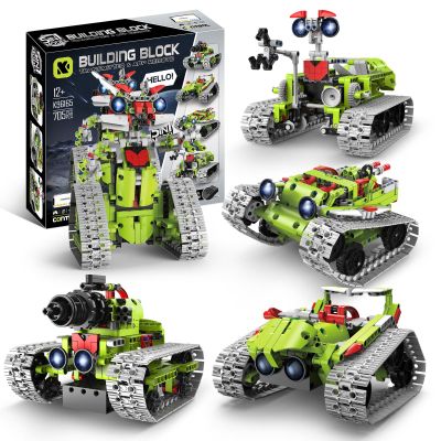5 in 1 STEM Robot Building Kit, APP & Remote Control Interstellar Building Robot, DIY Robotics Building Toys/RC Car/Tank with Light, Space Building Toy Gifts for Boys Girls Kids 8-16 Science Learning