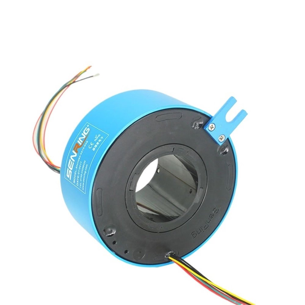 Aluminum Alloy Rotary Joint 50mm Gold Contacts of Through Bore Slip Rings 6 Wires/Circuits 2A/5A(50X119mm 6CH 5A)