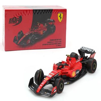1:64 Diecast Model Car Compatible with Ferrari SF23#55 C. Sainz 2023 Bahrain GP Limited Edition by BBR Models BRFER64015