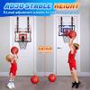 Indoor Basketball Hoop for Kids, Adjustable Height Basketball Hoop Over The Door with LED Light/Scoreboard/3 Balls, Mini Basketball Hoop Valentines Birthday Gifts for Boys Ages 4 5 6 7 8 9 10 11 12+ view 3