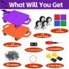 2 Pcs Sports Scooter Board with HandlesSitting Scooter Board for Kids Children Gym Indoor Outdoor ActivitiesEquipped with Various Skateboard Accessories (Orange,Purple) view 3