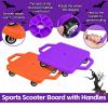 2 Pcs Sports Scooter Board with HandlesSitting Scooter Board for Kids Children Gym Indoor Outdoor ActivitiesEquipped with Various Skateboard Accessories (Orange,Purple) view 4