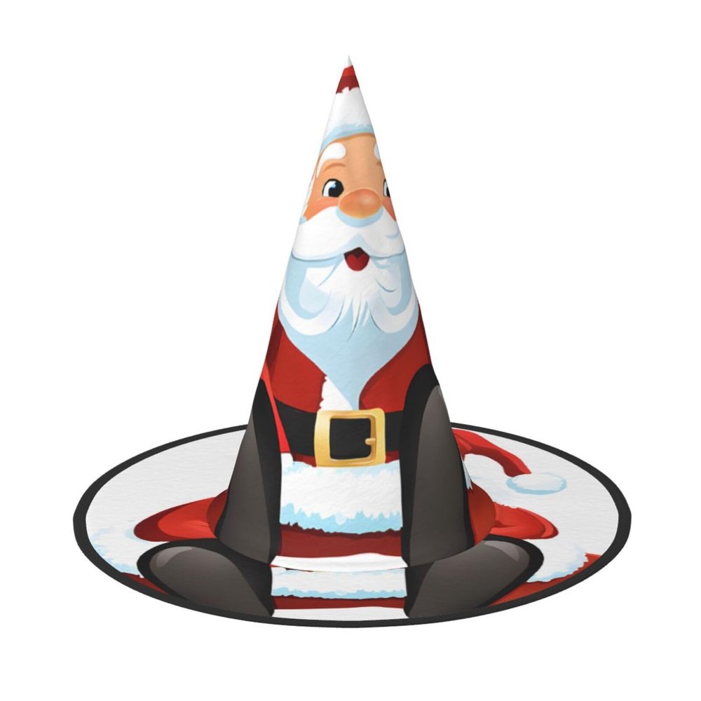 JEKYDOSD Cute Santa Claus Print Halloween Hat Spooky Party Accessory, Carnivals Masquerade Balls