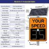 Solar Radar Speed Limit Sign with Full Accessories, Remote Control Adjustable Speed Limit Sign with Radar and Camera, Easy Mount Weatherproof Road Safety Traffic Signs Orange-19.727.5in/50x70cm view 2