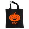 Let's Make Memories Personalized Halloween Trick or Treat Bag for Kids - Reflective Candy Bag for Safety - Personalize with Name - Boy Pumpkin view 1