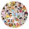 100pcs Bobs Cartoon Burgers Sticker for Adult, Bobs Stickers for Teen Girl, Waterproof Vinyl Sticker for Water Bottle Laptop Phone Party Favors (White) view 2