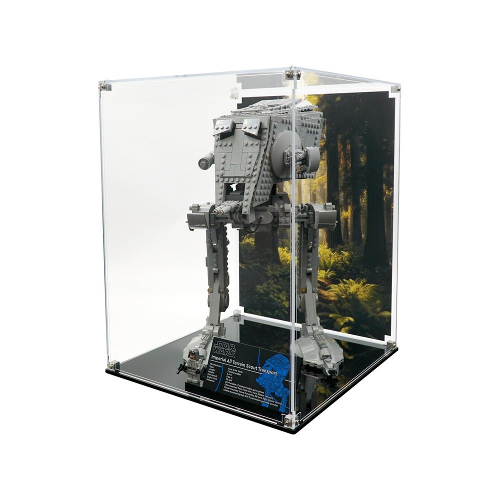 Brickcessories - Acrylic Display Case Compatible with 75417 - AT-ST Walker - Acrylic Dustproof Showcase with Pre-Printed Background - Set Not Included