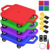 4 Pcs Sports Scooter Board with Handles,Sitting Scooter Board for Kids Children Gym Indoor Outdoor ActivitiesEquipped with Various Skateboard Accessories (Red,Green,Purple,Blue) view 1