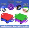 4 Pcs Sports Scooter Board with Handles,Sitting Scooter Board for Kids Children Gym Indoor Outdoor ActivitiesEquipped with Various Skateboard Accessories (Red,Green,Purple,Blue) view 4