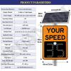 Solar Radar Speed Limit Sign with Full Accessories, Remote Control Adjustable Speed Limit Sign with Radar and Camera, Easy Mount Weatherproof Road Safety Traffic Signs Orange-23.635.4in/60x90cm view 2