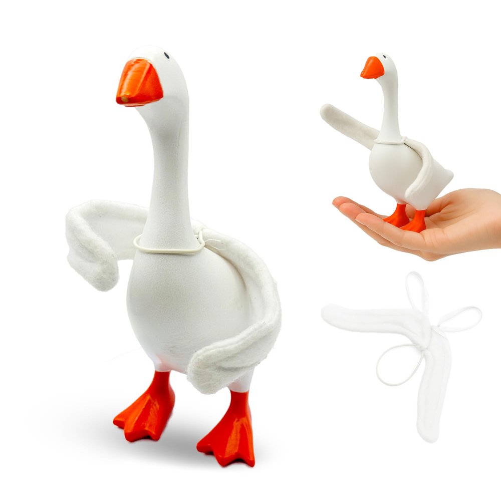 2 Pcs Poseable Goose Wings for 7 Inch Desk Goose Tabletop Goose Accessory Mini Porch Goose Costume Magnetic Goose Statue Key Holder Clothes for Table Decor (2)