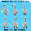2 Pcs Poseable Goose Wings for 7 Inch Desk Goose Tabletop Goose Accessory Mini Porch Goose Costume Magnetic Goose Statue Key Holder Clothes for Table Decor (2) view 2