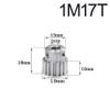 1 Mod 17Teeth Stainless Steel Pinion Gear 1M17T Motor Spur Gear Bore 7mm Outer Dia 19mm view 2