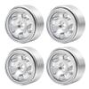 4Pcs 1.0 Inch Silver Metal Beadlock Wheel Rims Hubs Compatible with 1 24 Scale RC Car Models Like SCX24 90081 AXI00001 AXI00002 and Similar Off Road Vehicles(Type 7) view 1