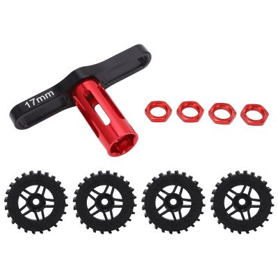 1/8 RC Truck Wheels 4pcs High Grip Rubber Tires Lightweight Portable RC Car Accessories for HPI Off Road Vehicle