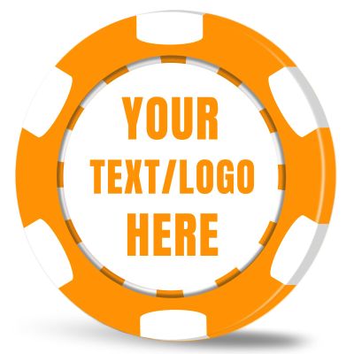 50-500PCS Personalized Clay Poker Chips| 12 Grams Custom with Logo, Text|Double-Sided Full-Color Printing|Perfect for Bar Tokens, Golf Markers, Wedding Favors,Casino Night (C,Orange)