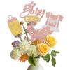 12 Pcs Butterfly Baby Girl Centerpiece Stick,Butterfly Baby Shower Party Table Centerpieces,Girl Birthday Gender Reveal Party Supplies Rose Gold view 1