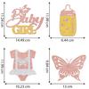 12 Pcs Butterfly Baby Girl Centerpiece Stick,Butterfly Baby Shower Party Table Centerpieces,Girl Birthday Gender Reveal Party Supplies Rose Gold view 3